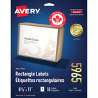 Avery - Étiquettes d'expédition avec TrueBlock - 8-1/2po x 11po - Blanc - 10 Étiquettes-Étiquettes d'adresse blanc