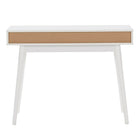 CorLiving - Acerra Table ou bureau d'entrée avec tiroir à motifs abstraits et cubes, blanc-Deux compartiments cubiques profonds ouverts pour ranger plus de fournitures et d'accessoires