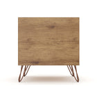 Manhattan Comfort - Table de nuit Rockefeller 20,08" style mi-siècle moderne à 2 tiroirs - Nature et gris texturé-10