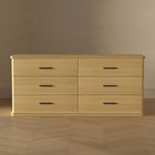 Manhattan Comfort - Commode double traditionnelle Clifford à 6 tiroirs - Chêne naturel-Assemblage à domicile requis Tout le matériel inclus