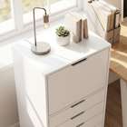 HOMCOM - Classeur mobile vertical à 5 tiroirs avec roulettes verrouillables - blanc-Un design aux lignes épurées et des poignées encastrées créent un look moderne et minimaliste 