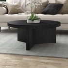 Hudson&Canal - Table basse ron Holm 91 cm (36 po) - Grain noir-Dimensions du produit : 36" L x 36" l x 15" H