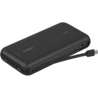 Belkin - Batterie externe Belkin BoostCharge avec câble USB-C intégré - 20 000 mAh - noir-Une batterie de 20 Khz offre 87 heures d'autonomie pour un iPhone 16 Pro.