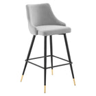 Modway - Adorn Performance Velvet Tabouret de bar - Gris clair-Tabouret de bar moderne vintage
