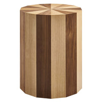 Modway - Twirl Placage de bois bicolore Table d’appoint - Noyer de chêne-Table d’appoint ronde bicolore