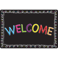 Ashley Productions - Smart Poly The Original Fun Mat - Tapis de Bienvenue - 15 -5" x 23 -5" - Boucles de Craie - Bienvenue-Mesures et design : Le tapis d'accueil Chalk Loops mesure 15,5 po x 23,5 po.