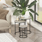 HOMCOM - Tables gigognes - gris - ensemble de 3-L’ensemble de 3 tables d’appoint peut être utilisé séparément ou ensemble comme tables empilables 