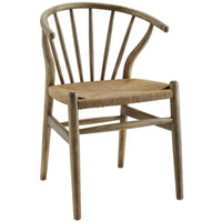 Modway - Flourish Fuseau Fauteuil d’appoint de salle à manger - Gris-Chaise à manger moderne de ferme