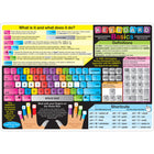 Ashley Productions - ASH95021-6 Tapis d'apprentissage Smart Poly - 12" x 17" - double face - Bases du clavier et sécurité Internet - lot de 6-Résistant à l'eau