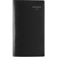 AT-A-GLANCE - Agenda de poche hebdomadaire 2026 - 6 1/16 po H x 3 5/8 po l - noir - bilingue-12 mois : janvier 2026 à décembre 2026