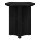 Hudson&Canal - Table d'appoint ronde Anders de 50 cm de largeur, , grain noir-La table est fabriquée à partir de matériaux MDF de haute qualité et durables