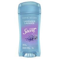 Secret - Antisudorifique et déodorant Fresh Clear Gel pour femme - 73 g - Lavande-72 h de protection contre les odeurs : la transpiration et les odeurs ne font pas le poids face à sa formule offrant 72 heures de protection contre les odeurs. au travail, à l’entraînement ou au cours d’une journée chargée, ce désodorisant garde les odeurs désagréables à distance jusqu’à 3 jours.