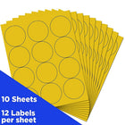 JAM Paper - Sceaux autocollants ronds, 2,5 po de diamètre, jaune, 120/paquet (147628582)-Taille : 2 1/2 po