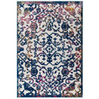 Modway - Reflect Treillis floral orné de primevère Tapis intérieur/extérieur de 8 pi l x 10 pi L - Ivoire Bleu foncé Multicolore-Tapis floral en treillis vintage vieilli et orné