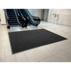 Edgewood - Tapis D'entrée Supreme Knob Pour Trafic Intense - 6 pi 10 po l x 10 pi L - Charbon avec bordures noires-100% polypropylène teint dans la masse, stabilisé aux UV, aiguilleté et bouclé, avec support en caoutchouc