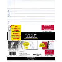 Five Star® - Papier de rechange renforcé, 8 1/2 po x 11 po, 100 feuilles-Ne déchirez jamais plus une page de cahier à anneau par inadvertance  