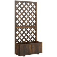 Outsunny - Jardinière surélevée - 2,4 pi x 1 pi x 4,9 pi - carbonisée-Une jardinière décorative en bois pour votre espace de vie extérieur
