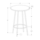 Monarch Specialties - 2310 Bar Maison - 30 po Dia/Marbre Espresso/Metal Cafe-Dimensions du produit: 30 po. L x 30 po. L x 42 po H