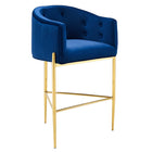 Modway - Savour Touffe Performance Velvet Tabouret de bar - Marine-Tabouret de bar à table à touffes
