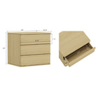 Manhattan Comfort - Molly 26" Table de nuit moderne - Chêne naturel - Lot de 2-Poignées de tiroir horizontales en bois