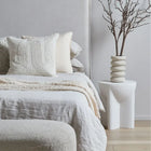 Plata Import Fuentes Table d'appoint ronde 15 po - Blanche-Couleur Blanche