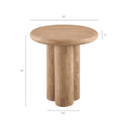 Modway - Tori Rond de 20 pouces Terrasse extérieure Béton Table d’appoint - Chêne-Finition inspirée du bois
