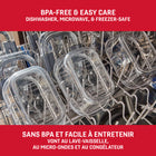 Rubbermaid - Contenants de conservation alimentaires ronds anti-fuite Brilliance - 510 ml - Paquet de 2-Système de couvercles intelligents : convient à de multiples récipients Brilliance pour faciliter la recherche de couvercle