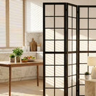 HOMCOM - Séparateur de pièce autoportant à 6 panneaux pour chambre - noir-Matériau : Bois de pin, Tissu non tissé  
