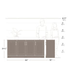 Prepac - Table console Rustic Ridge 4 portes 66 po avec rangement, buffet avec étagères - Blanc vieilli-L'armoire de rangement profonde offre plus d'espace : l'armoire de 16 po de profondeur offre 34 % d'espace de rangement en plus que les armoires de rangement standard, tandis que les étagères de l'armoire peuvent supporter jusqu'à 20 lb et le haut de l'armoire peut contenir jusqu'à 120 lb