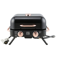 Kenmore - Barbecue de table rétro à 2 brûleurs - noir/cuivré-Type de combustible : Propane.