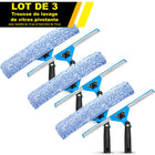 Gritt Commercial - Ensemble de nettoyage de vitres pivotant - Raclette de 14 po - Lave-vitres de 14 po - Lot de 3-Le manche pivote à 180° pour atteindre facilement les coins, les rebords et les appuis de fenêtre