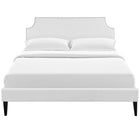 Modway - Corene Vinyle Lit à plateforme complet avec pieds carrés effilés, Blanc-Montures en quatre emplacements