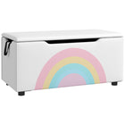 Qaba - Banc pour enfants avec coffre à jouets et rangement - Blanc-Accédez à des rangements spacieux avec un simple soulèvement du dessus 
