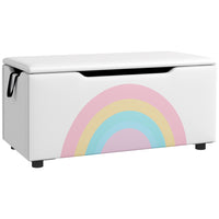Qaba - Banc pour enfants avec coffre à jouets et rangement - Blanc-Accédez à des rangements spacieux avec un simple soulèvement du dessus 
