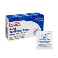 First Aid Central - Lingettes désinfectantes pour les mains - Paquet de 12-FAC Lingettes Désinfectantes