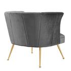 Modway - Veronica Chenal Touffé Performance Velvet Fauteuil - Gris-Glissements au pied sans marquer