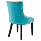 Modway - Marquis Performance Velvet Chaises de salle à manger Ensemble de 2 - Bleu-Assemblée requise