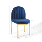 Modway - Isla Performance Velvet Fauteuil d’appoint de salle à manger Ensemble de 2 - Marine d’or-Conception en coquille