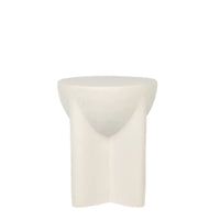 Plata Import Fuentes Table d'appoint ronde 15 po - Blanche-Fabriqué avec expertise en métal