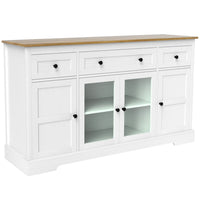 HOMCOM - Buffet 55,1 po L avec rangement et 3 tiroirs - blanc-Trois tiroirs et armoires augmentent les options de rangement 
