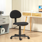 HOMCOM - Chaise de bureau pivotante sans accoudoirs à hauteur réglable avec roulettes - noir-Tissu extensible assurant respirabilité et confort