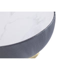 Manhattan Comfort - Ensemble de 3 tables : table basse et tables d’appoint Anderson modernes, revêtement similicuir gris-Livré chez vous entièrement assemblé Aucun assemblage requis