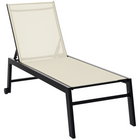 Outsunny - Chaise longue de patio avec dossier réglable à 5 positions - blanc-Dossier réglable à 5 niveaux pour trouver un confort optimal