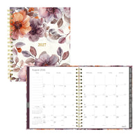 Blueline - Agenda Mensuel 17 Mois D’Août À Décembre - 9 1/4 po H x 7 1/4 po l - Motif Floral - Anglais-17 mois, d’août à décembre