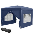 Outsunny - Tente de réception d'extérieur pliante 10 pi l x 10 pi L avec sac de transport, bleu-Matériau Oxford à haute densité avec revêtement argenté, résistant à l'eau et aux UV