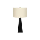 Monarch Specialties - Luminaire - 27 po H Lampe De Table - Résine Noire - Abat-Jour Beige - Moderne-Avec son design épuré et sa base triangulaire moderne en résine noire, surmontée d'un abat-jour tambour en lin beige et finie par un fleuron doré, cette lampe de table de 28 pouces de haut s'intègre parfaitement dans un espace de vie contemporain