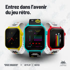 My Play Watch - Montre intelligente rétro gaming Space Invaders, Rouge/Noir (Anglais)-Intégration fitness : Suis tes activités quotidiennes de mise en forme avec des données présentées dans le style unique de Space Invaders , rendant le suivi de ta santé à la fois amusant et motivant