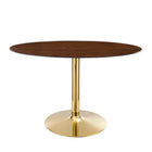 Modway - Verne Ovale de 48 po Table à manger, Noyer d’or-Table à manger moderne