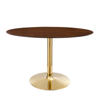 Modway - Verne Ovale de 48 po Table à manger, Noyer d’or-Table à manger moderne
