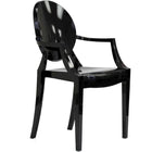 Nicer Furniture - fauteuil fantôme de Louis XVI - noir - 4 pièces-Convient pour une utilisation intérieure et extérieure. Chaise empilable pour un rangement facile